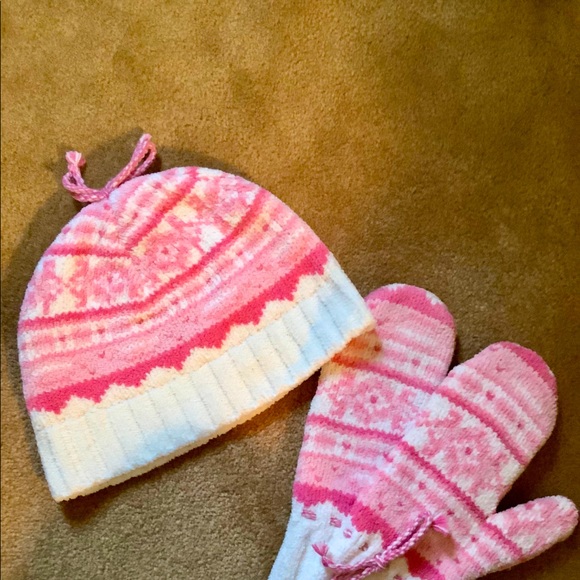 COPY - J Jill Beanie Hat & Mitten Set Pink One Size New - Picture 3 of 5